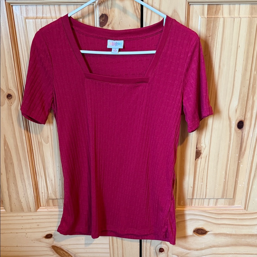 LuLaRoe Cranberry Red Martha Top